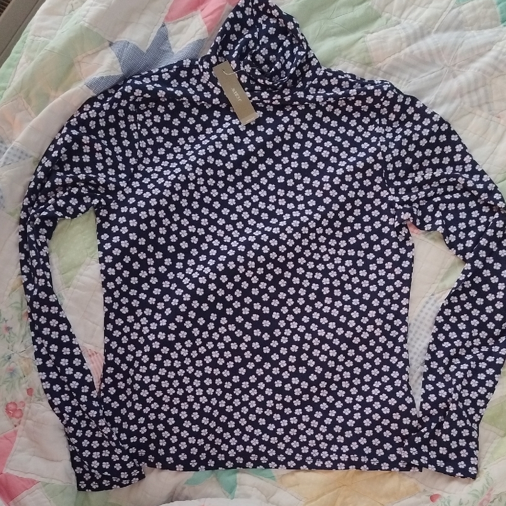 Floral Print Turtleneck Top